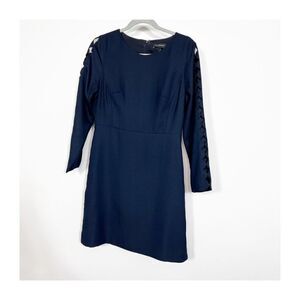 Club Monaco Women's Black Long Sleeve With Geometric Cutout  Sheath Dress Size 6